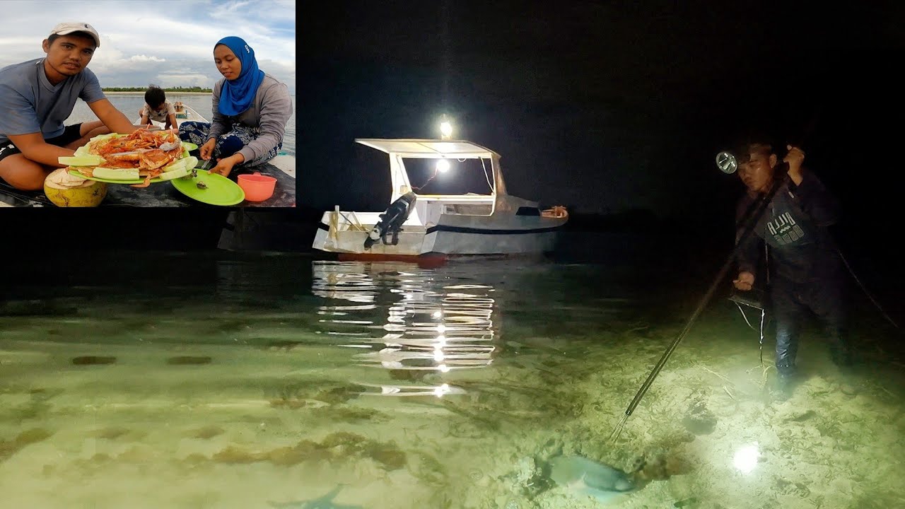 Camping nyuluh Menombak ikan, hunting dan masak rajungan diatas boat