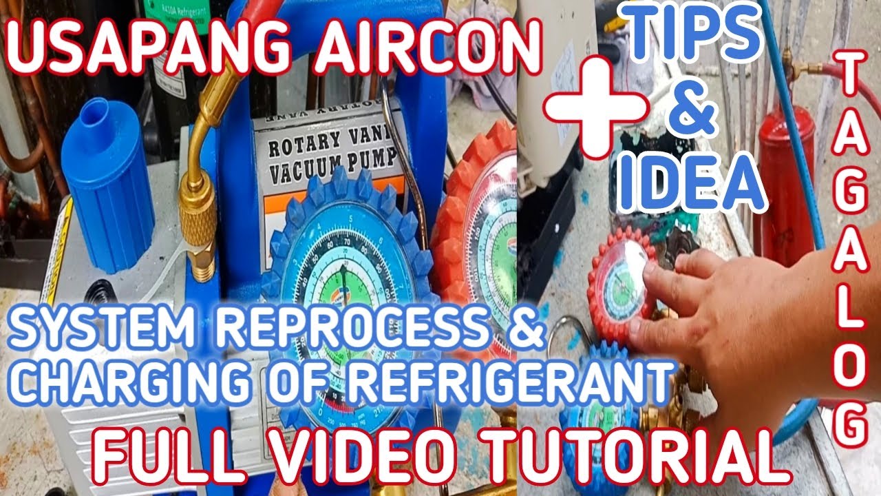 HOW TO DO VACUUM, SYSTEM REPROCESS AND CHARGING REFRIGERANT ON WINDOW TYPE AIRCON || TAGALOG