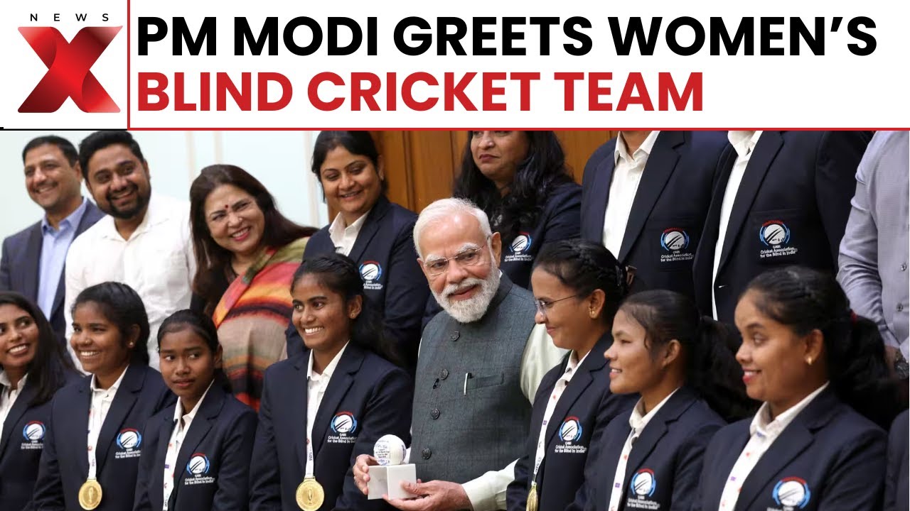 PM Modi Meets Women&rsquo;s Blind Cricket World Champions, Shares Sweets and Congratulations | Cricket
