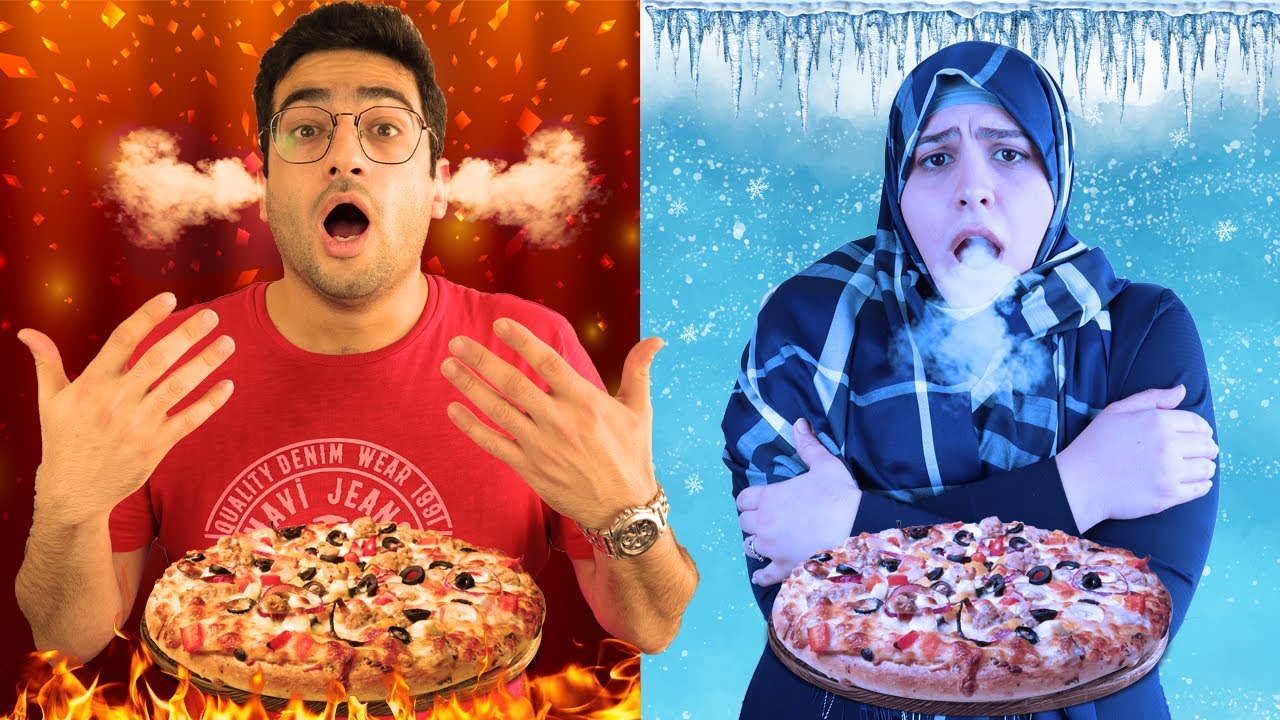 چالش غذای یخ زده یا داغ | Hot or Cold food challenge