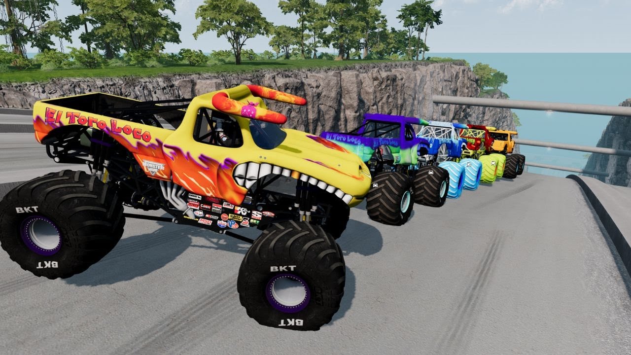 Epic High Speed Monster Truck Jumps & Crashes #49 BeamNG.Drive