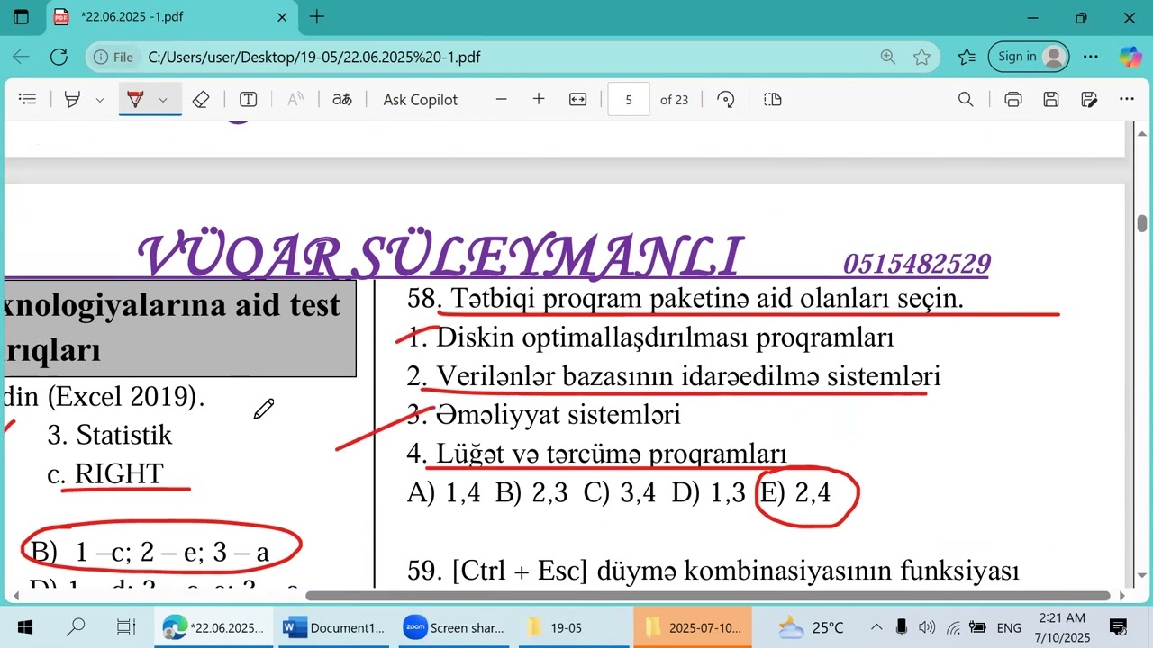 Heç yerdə olmayan qəbul sualları. Dövlət Qulluğu-22.06.2025 qəbul. İnformatika! Səhər növbəsi-BB!