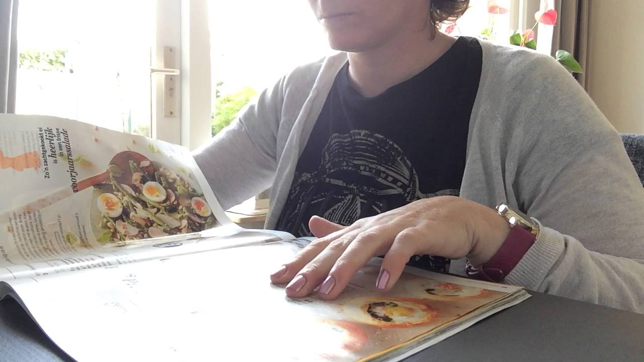 ASMR page turning magazines and cutting recipes