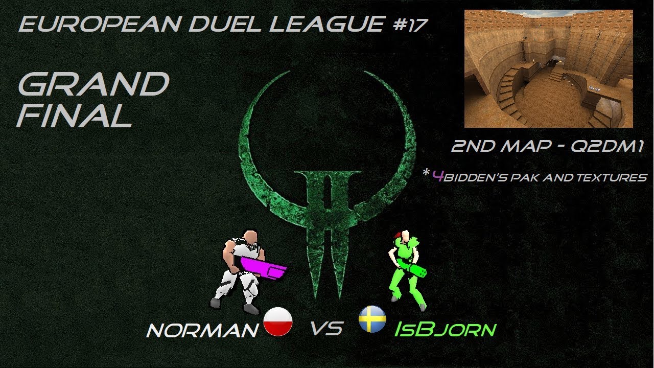 Quake2 |  EDL#17 Grand Final -  norman vs IsBjorn - 2nd map q2dm1 (The Edge)