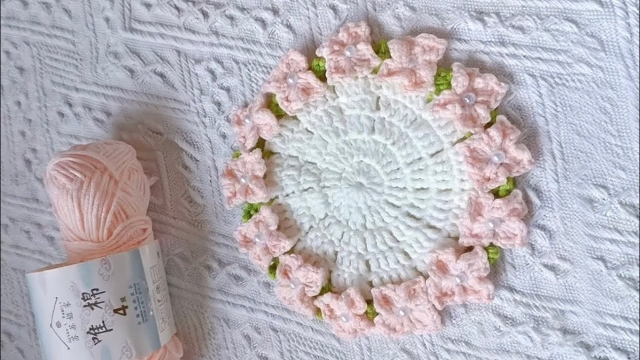 Hydrangea Mini Crochet Blanket | Easy Flower Coaster Tutorial (US Terms)