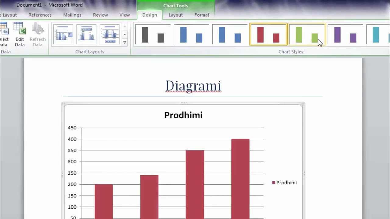 Krijimi i Diagramit në Word