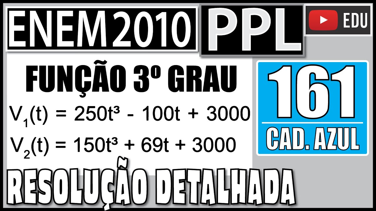 [ENEM 2010 PPL] 161 📘 FUNÇÃO 3º GRAU Um laticínio possui dois reservatórios de leite. Cada