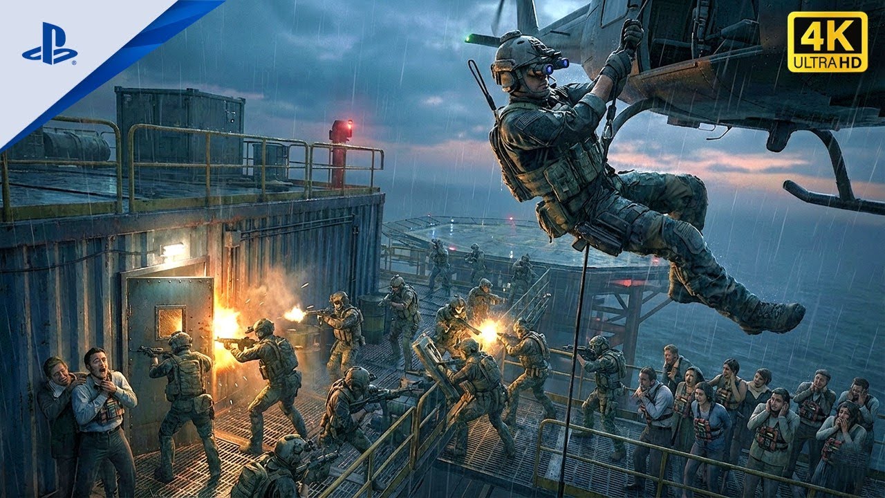 Спасение заложников на нефтяной вышке - Единственный легкий день | Реалистичная ультраграфика [4K...