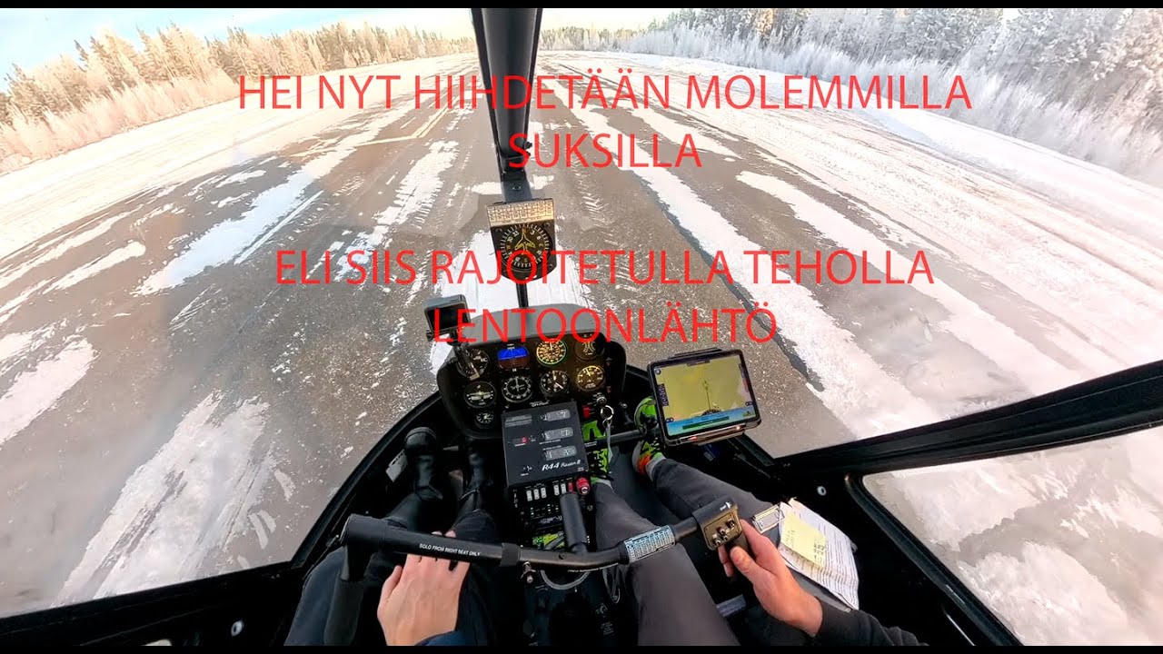 Rajoitetulla teholla lentoonl&auml;ht&ouml; Hyvink&auml;&auml;lt&auml; EFHV #aviation #ppl #training #helicopter