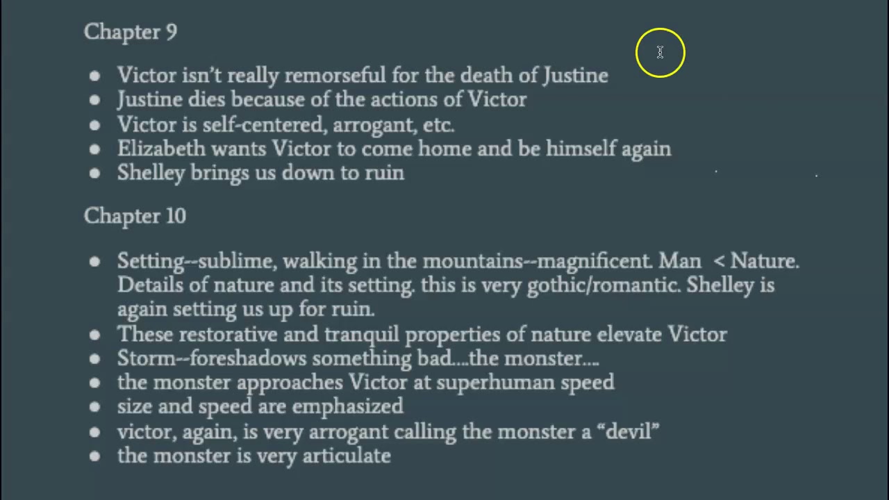 Frankenstein Chapters 7-10