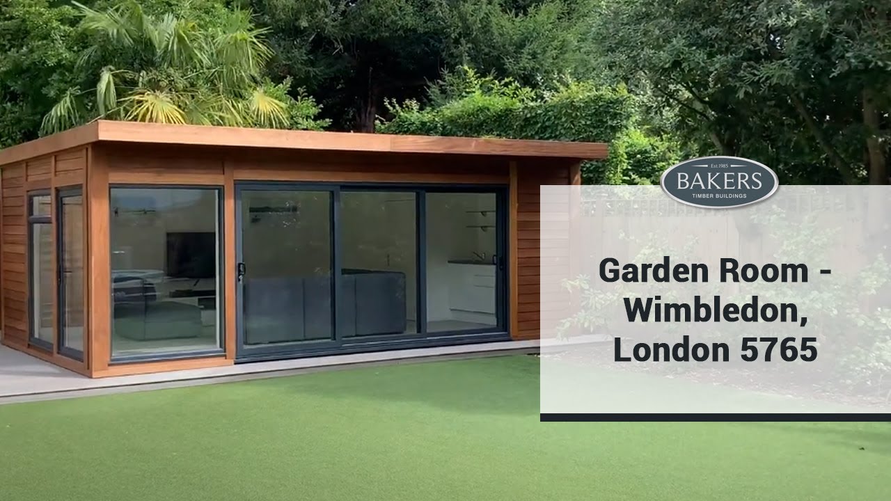 REF 5765 Iroko Hardwood & Aluminium Garden Room in SW London