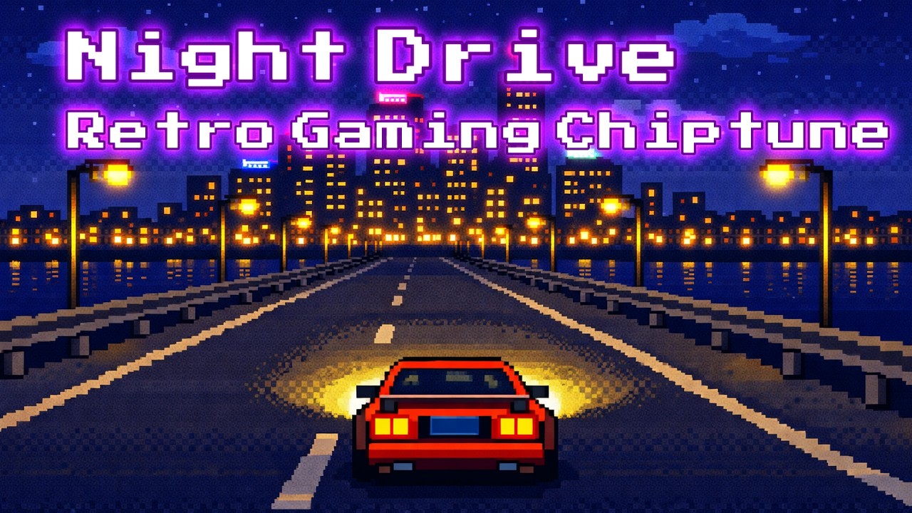 Chiptune Night Drive | 8-Bit Lofi & Chill Drive through Pixel Streets