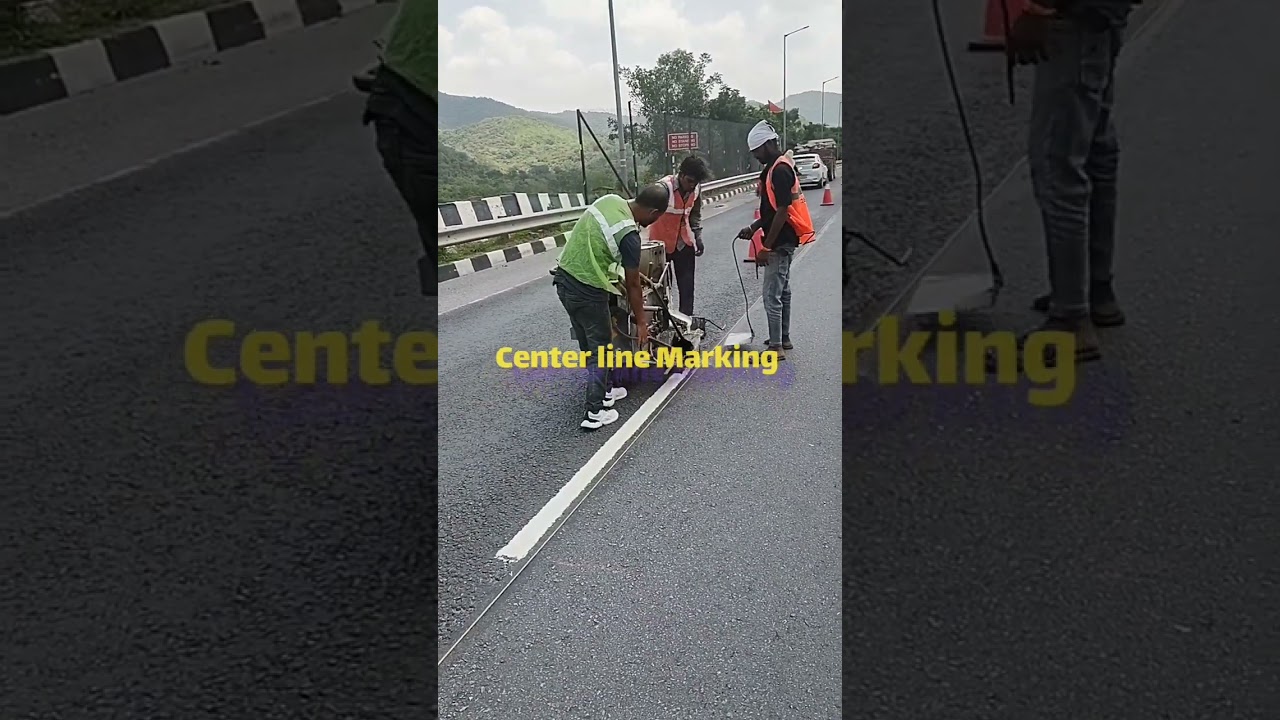 Transverse Bar Marking (Thermoplastic paint) | Center line road marking | marking thickness testing 