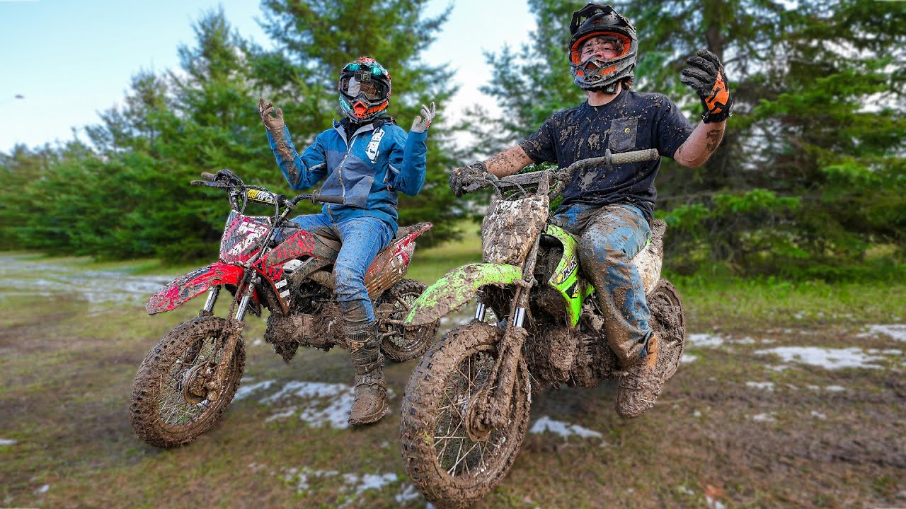 Pit Bike Race in the Muddiest Conditions