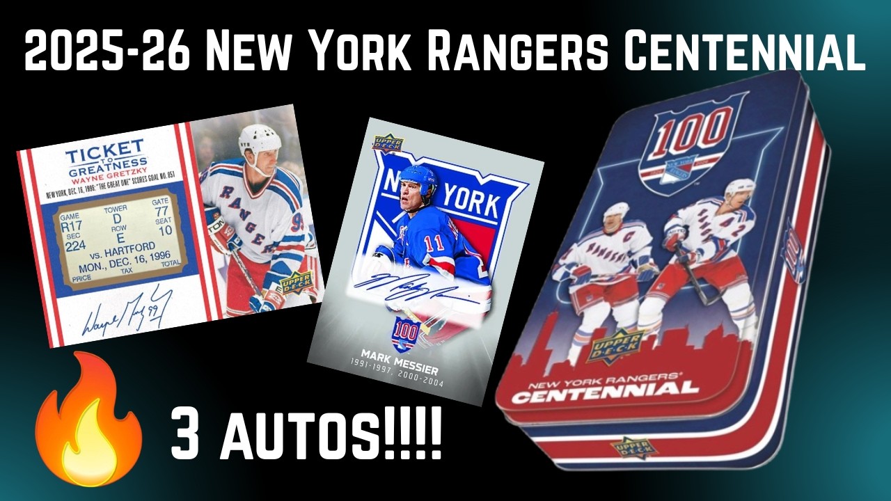 🔥🏒2025-26 Upper Deck New York Rangers Centennial Hockey Hobby Tin - GRETZKY/MESSIER - 🔥3 AUTOS!🏒🔥