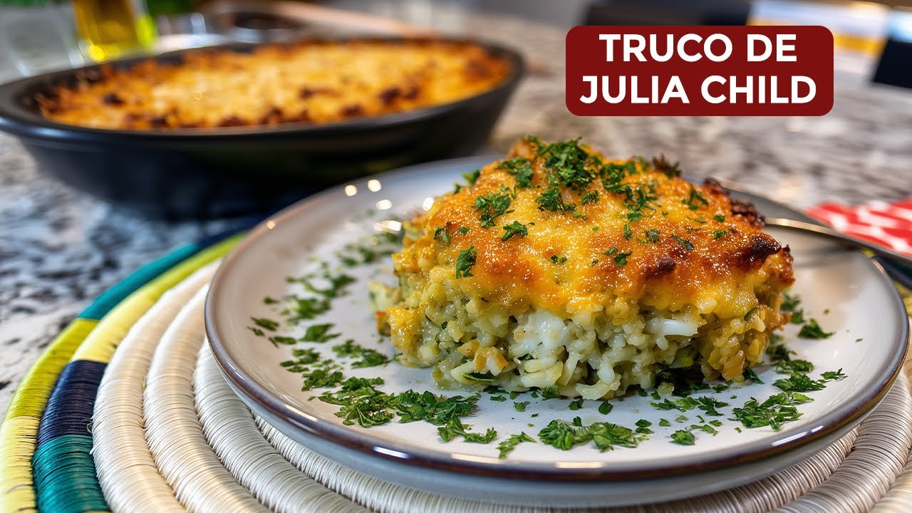 Gratinado de Calabacín y Arroz Julia Child 🧀 | Dorado, Cremoso y Fáci