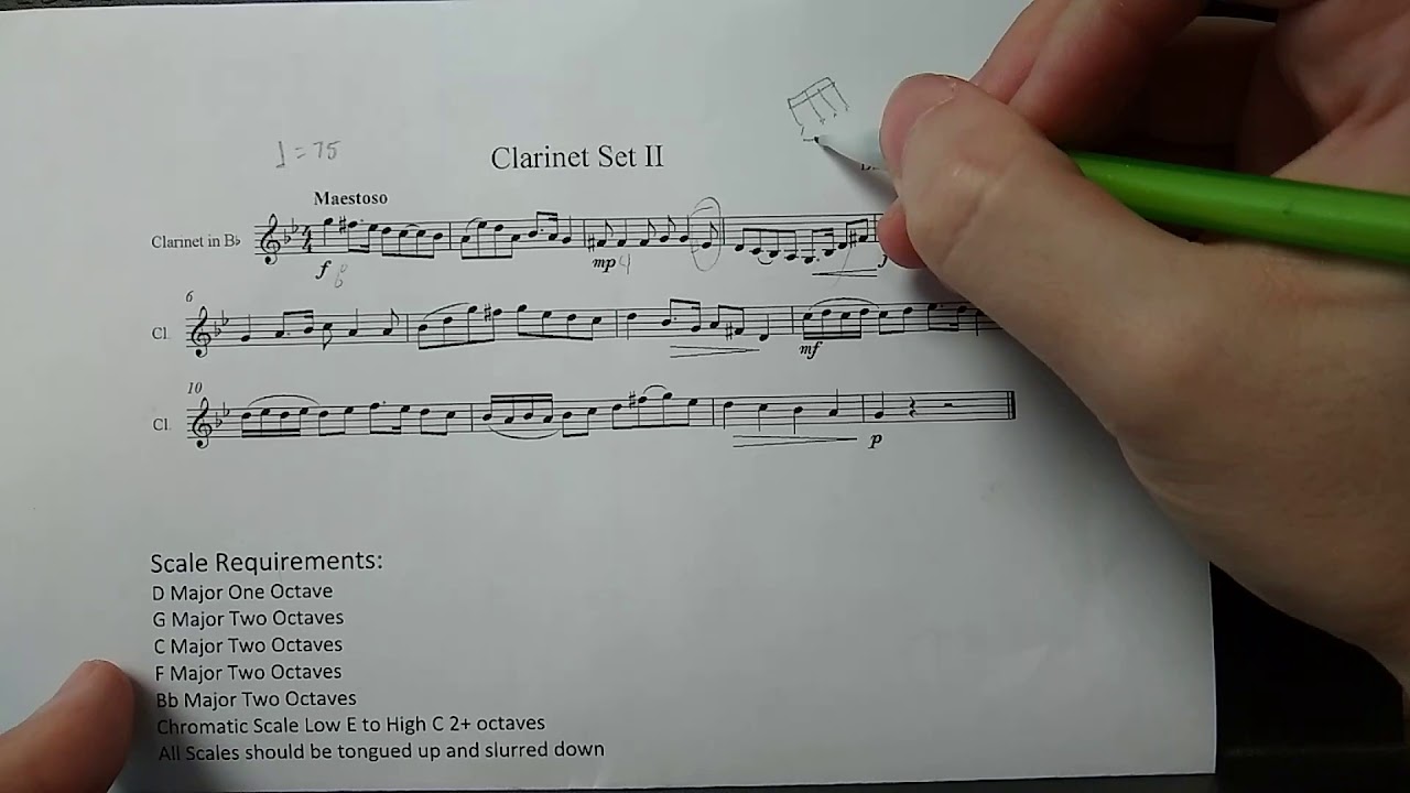 Livingston Parish Honor Band Clarinet Etude Set 2 Masterclass