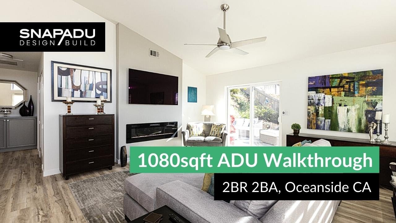 Granny Flat Video Tour Walkthrough - 2BR 2BA - 1080sqft - Oceanside CA - SnapADU Design Build