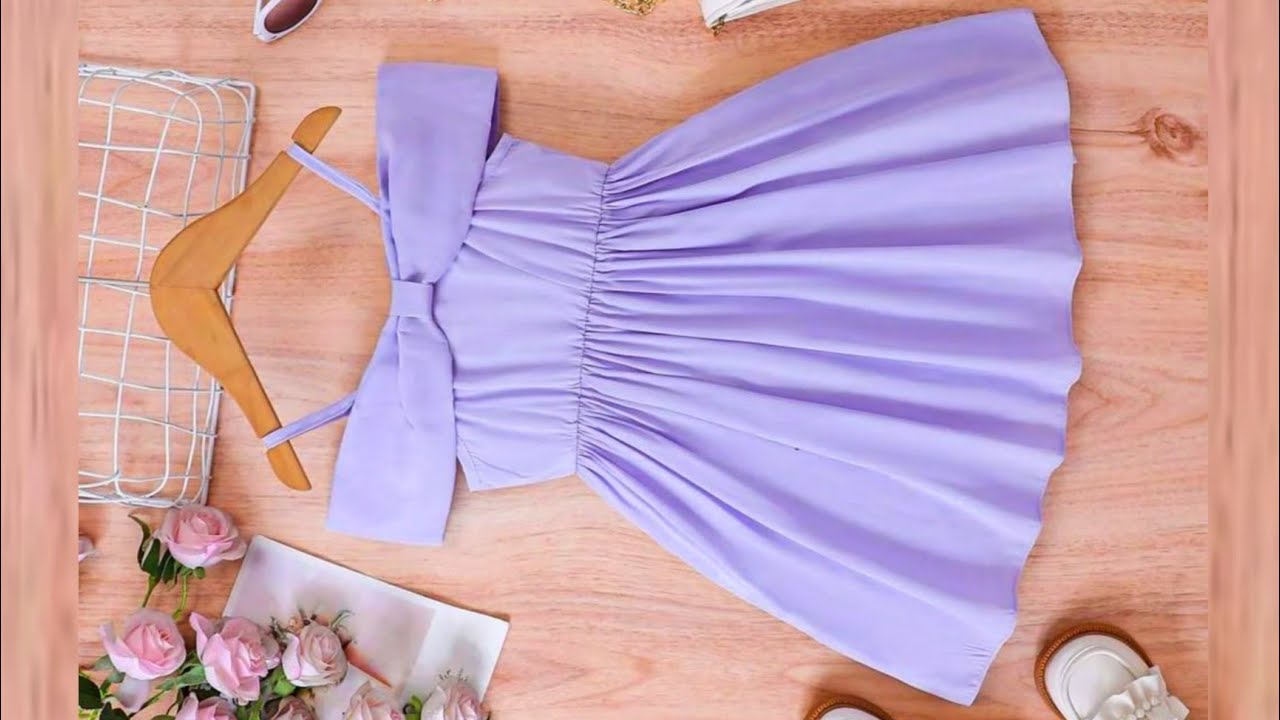 Very Easy Beautiful Cold Shoulder  Bow Front And Back Baby Frock Cutting and Stitching/Baby Frock