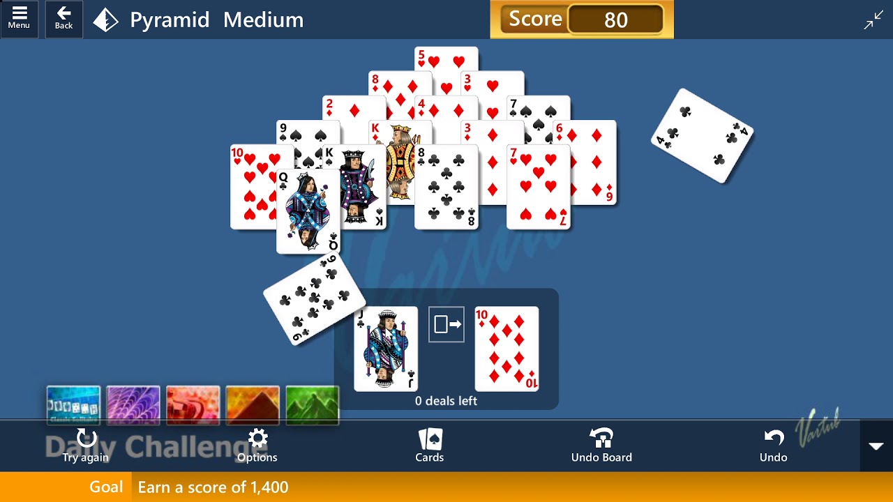 Microsoft Solitaire Collection - Pyramid [Medium] | February 24th 2020: Earn a Score of 1,400
