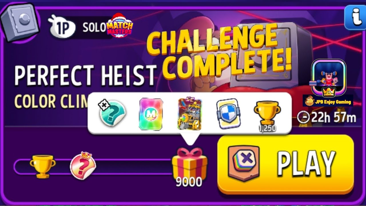 Color Climb Match Masters/Solo Challenge Perfect Heist/ 9000 Score