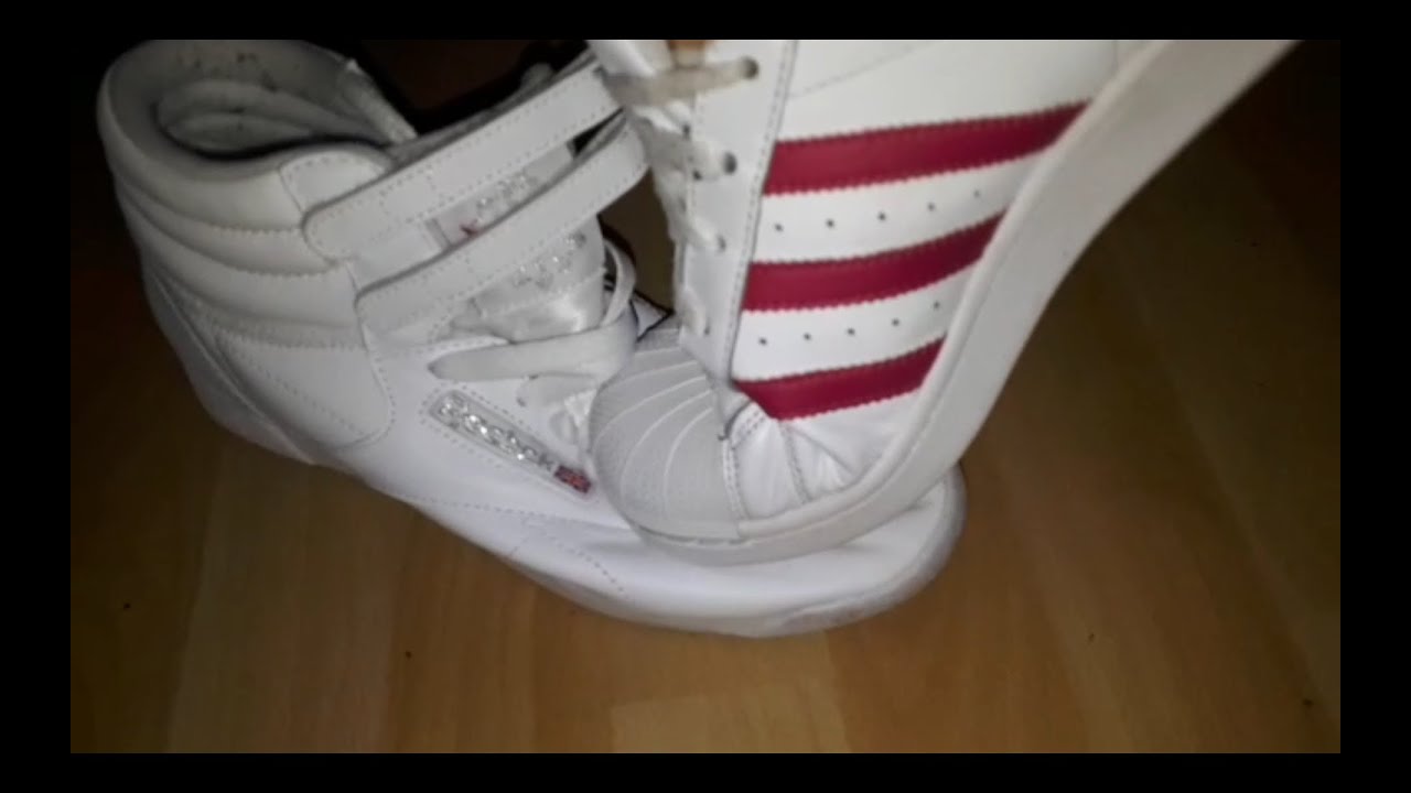 Girl trashed and burned her old Reebok Freestyle. And she ruins her new ones.😁