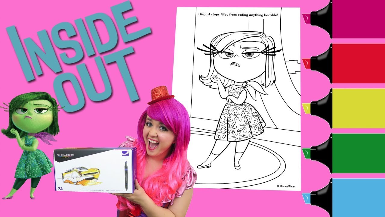 Coloring Disgust Inside Out Coloring Book Page Colored Markers Prismacolor | KiMMi THE CLOWN