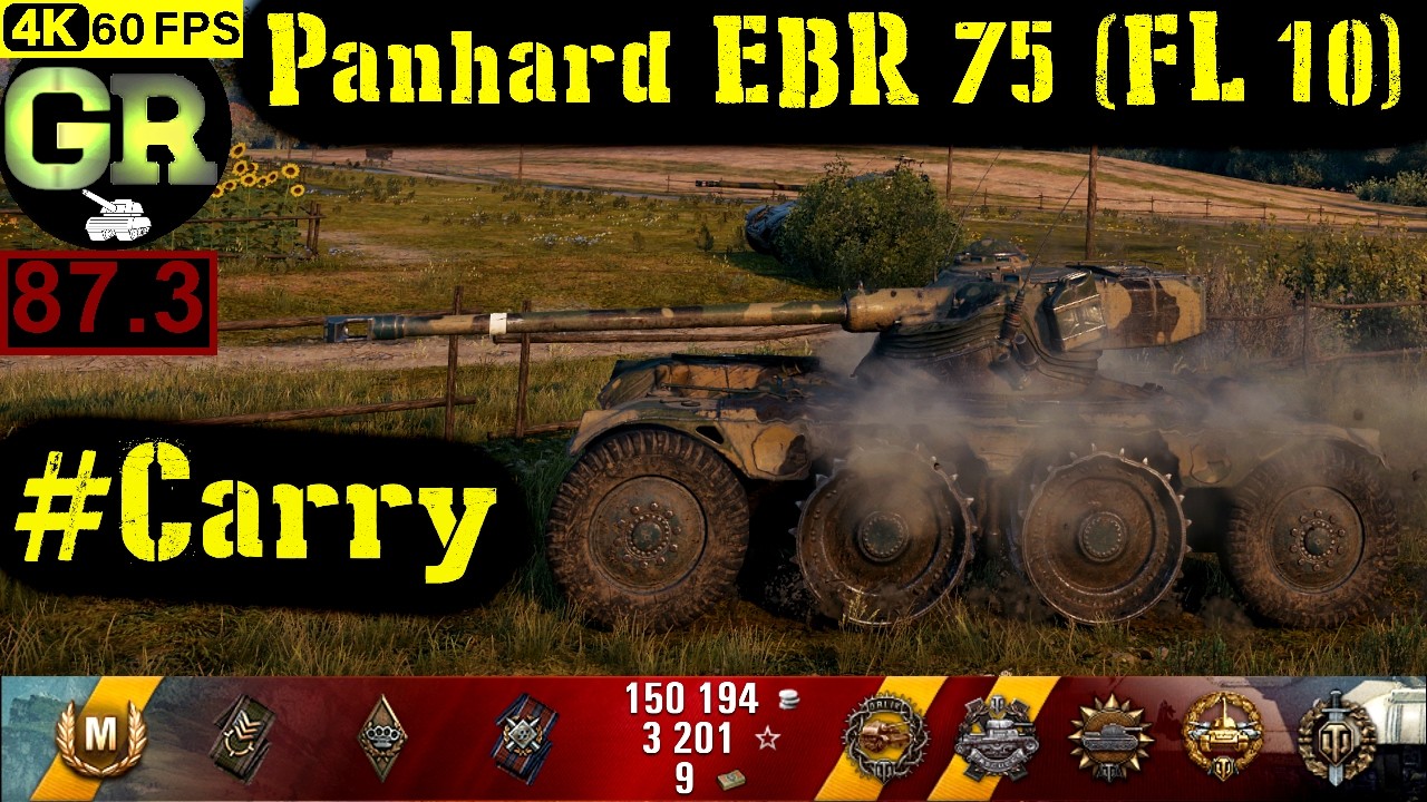 World of Tanks Panhard EBR 75 (FL 10) WoT Replay - 7 Kills 4.9K DMG(Patch 1.4.0)