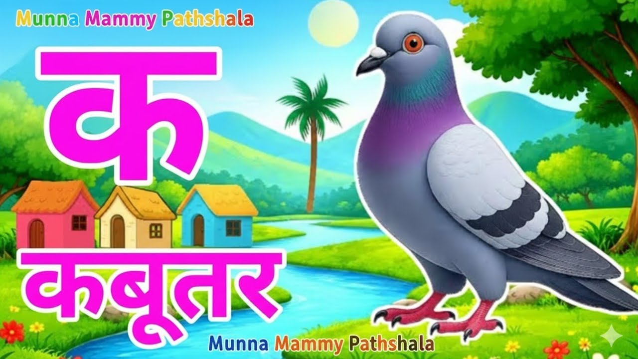 क से कबूतर - हिंदी वर्णमाला गीत | Hindi Phonics for Toddlers | Munna Mammy Pathshala 