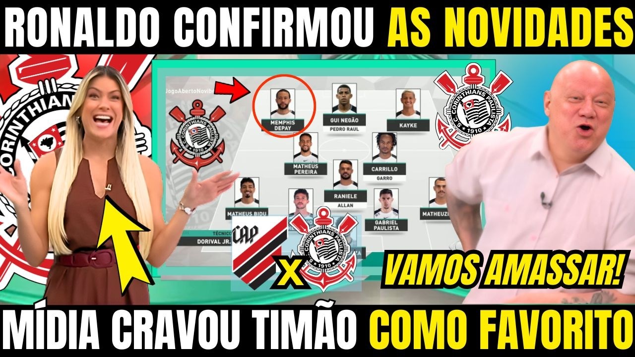 RONALDO GIOVANELLI CONFIRMOU AS NOVIDADES DO CORINTHIANS NO JOGO ABERTO DE HOJE! TIMÃO ESCALADO