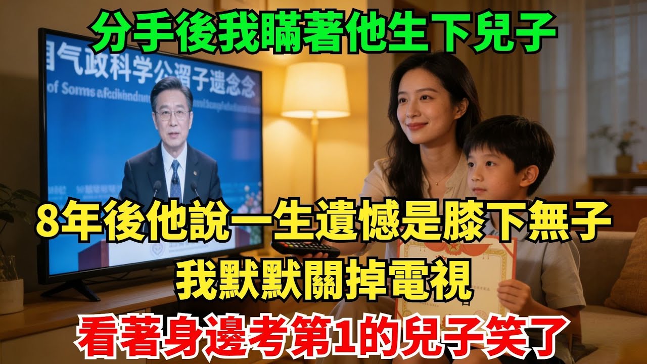 分手後我瞞著他生下兒子，8年後他作為功勛科學家公開説一生遺憾是膝下無子，我默默關掉電視，看著身邊考第1的兒子笑了#故事頻道#感人壹幕#老年生活#奇聞#情感小説#幸福人生