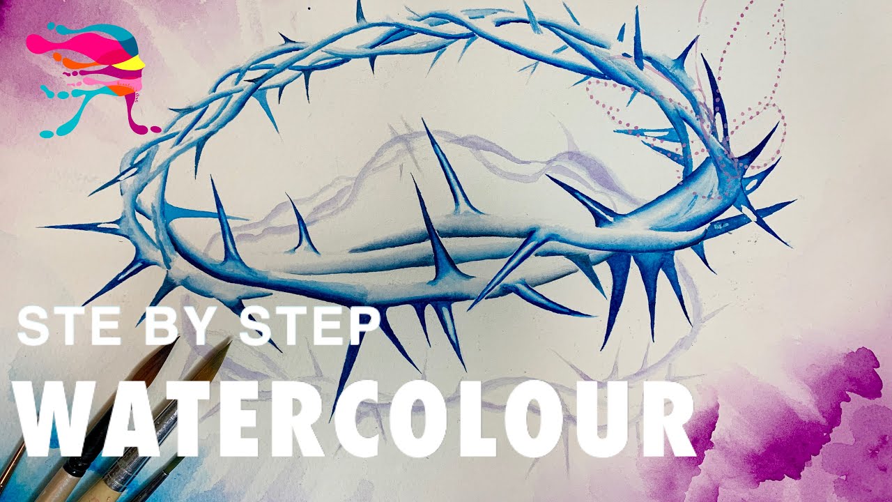 How to Paint Jesus Christ Crown of Thorns | Easy Watercolour Step by Step for Beginners