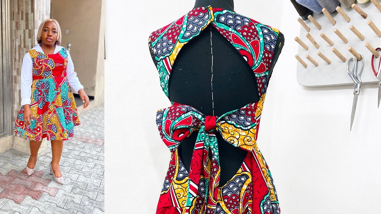 STYLISH AND CLASSY BACKLESS DRESS CUTTING AND SEWING