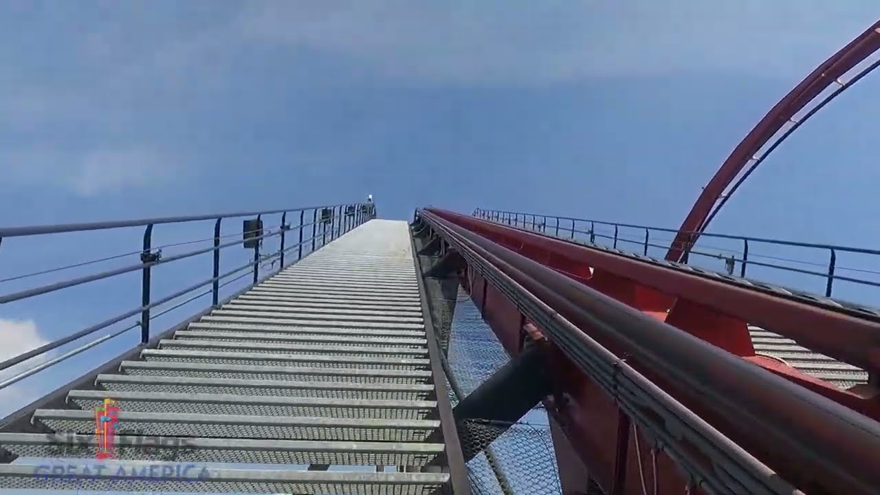 X Flight Left Side Official POV - Six Flags Great America