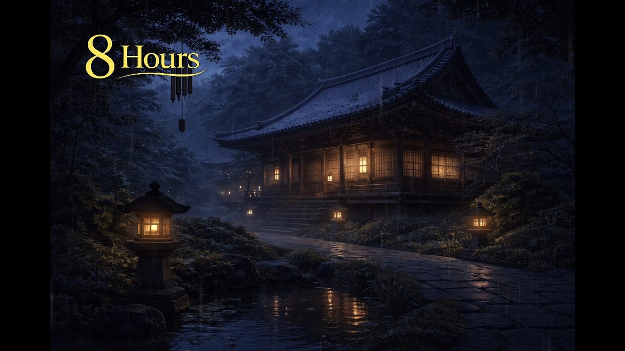 Heavy Rain Sounds for Deep Sleep (8 Hours) - Dark Screen