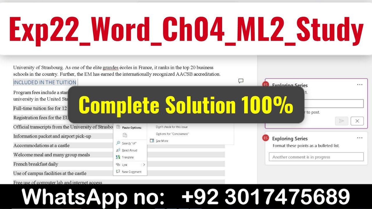 Exp22_Word_Ch04_ML2_Study | Word Chapter 4 ML2 Study #ML2Study #Exp22WordStudy #WordCh04 #Exp22Word