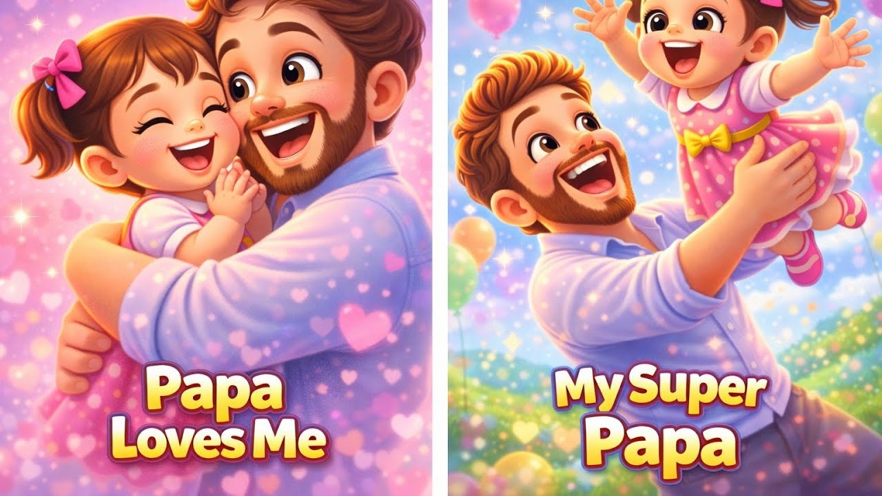 Papa Loves Me ❤️👨‍👧 | Cute Father Daughter Cartoon | Hindi Kids Song @Sunnysmiles1803 