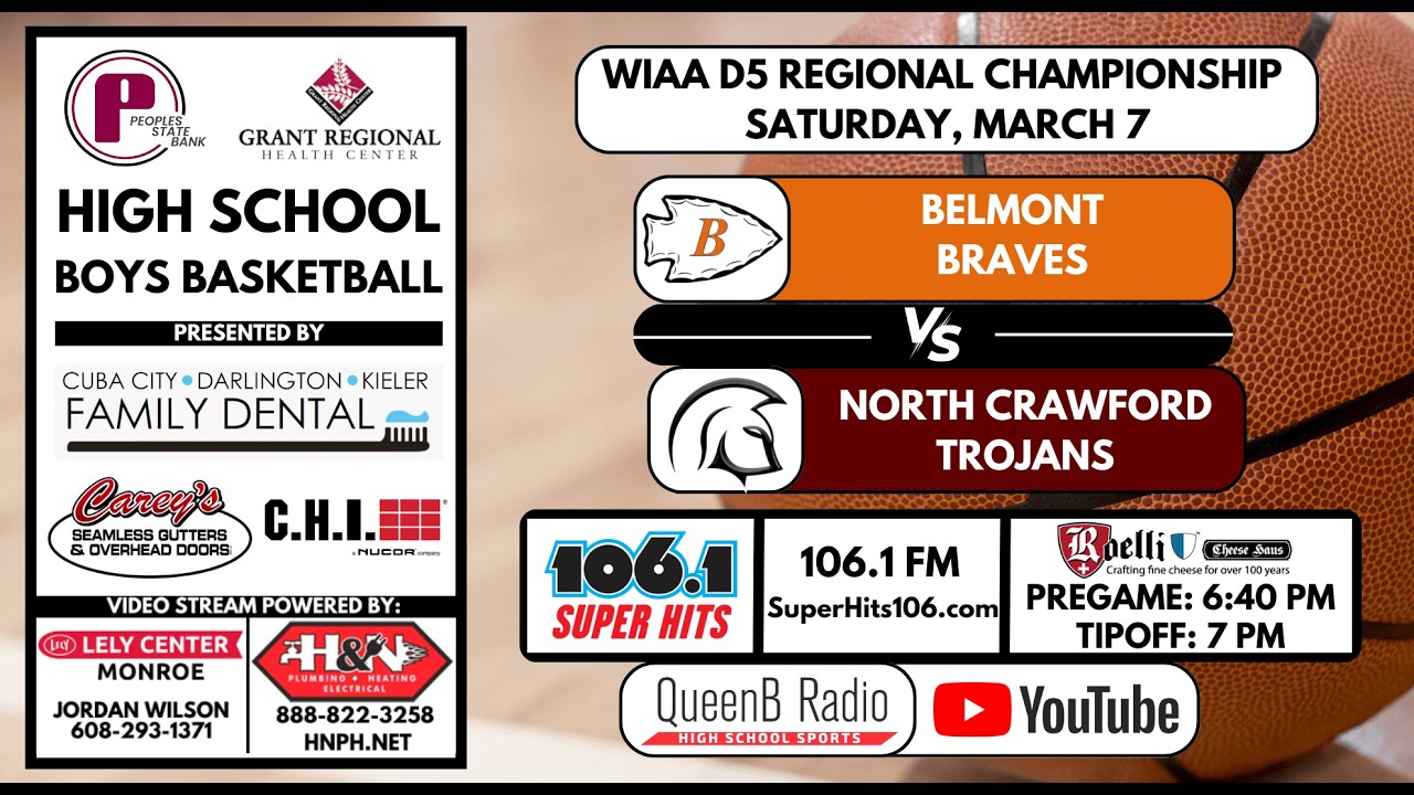 3/7/26  Belmont at North Crawford | High School Boys Basketball D5 WIAA Regional Final