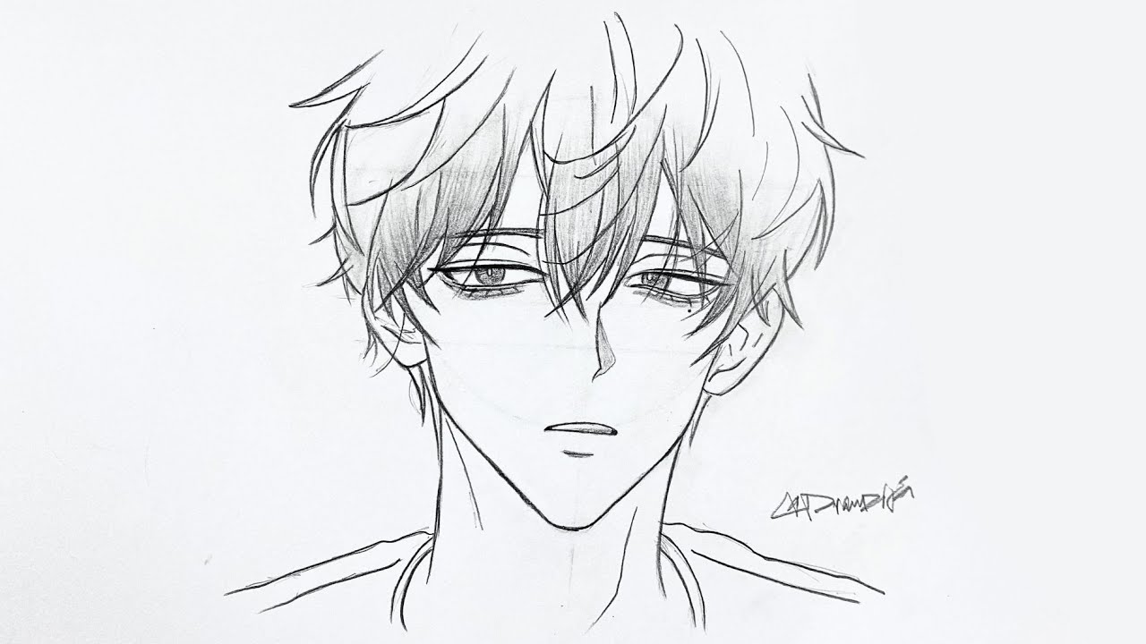 How to draw anime boy step-by-step | Easy anime drawing