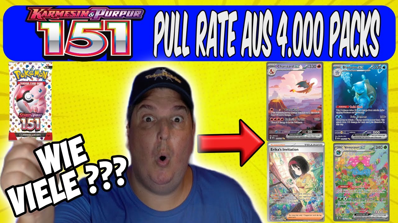151 Pok&eacute;mon Pull Rate aus 4000 Booster Packs!!!