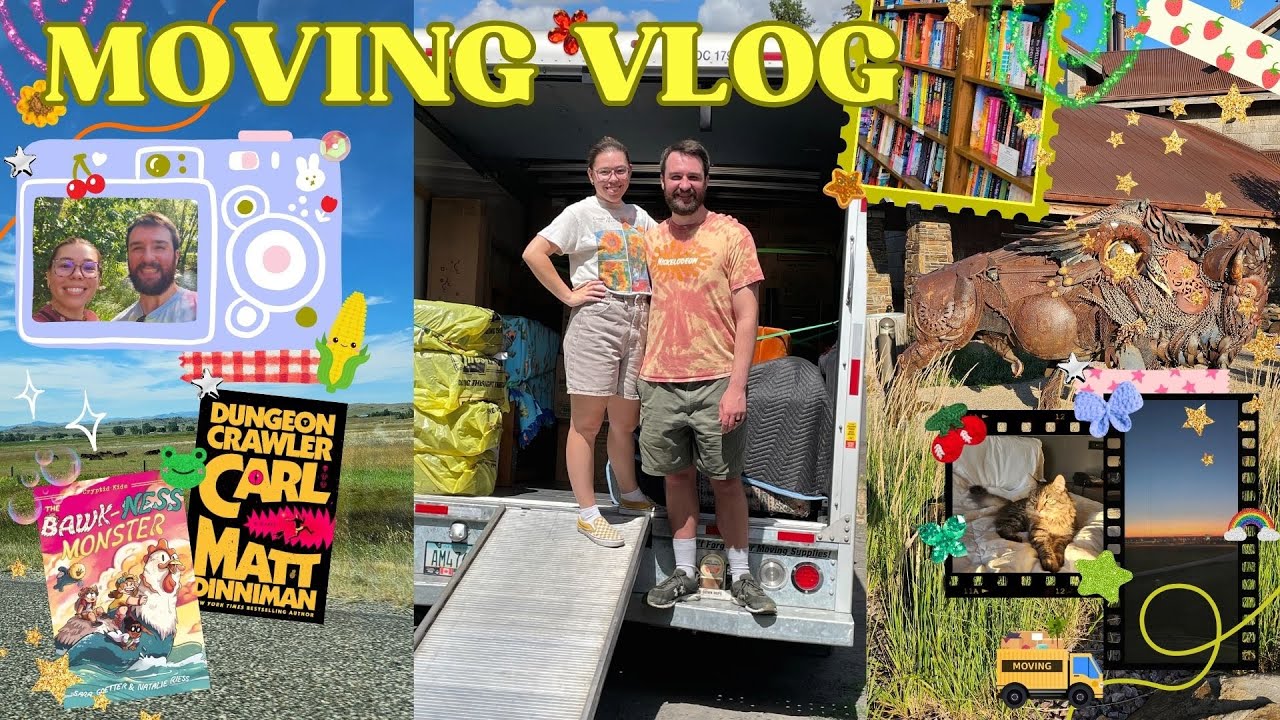 *MOVING* & READING VLOG 🚚💨📚 move across the country w/ me, mood reading & book shopping!🛍