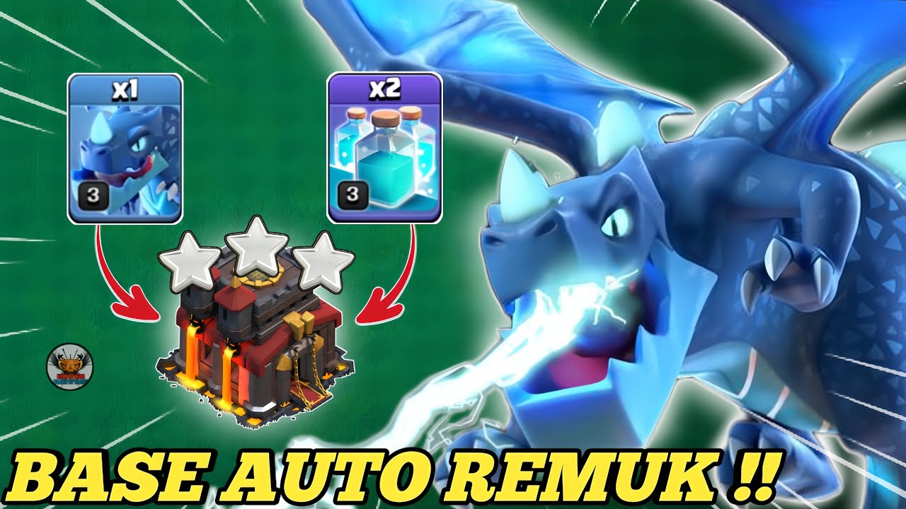TERLALU KUAT!! BASE APAPUN AUTO RATA !! TH 10 BLIMP ELECTRO DRAGON CLONE LALON ||Clash Of Clash