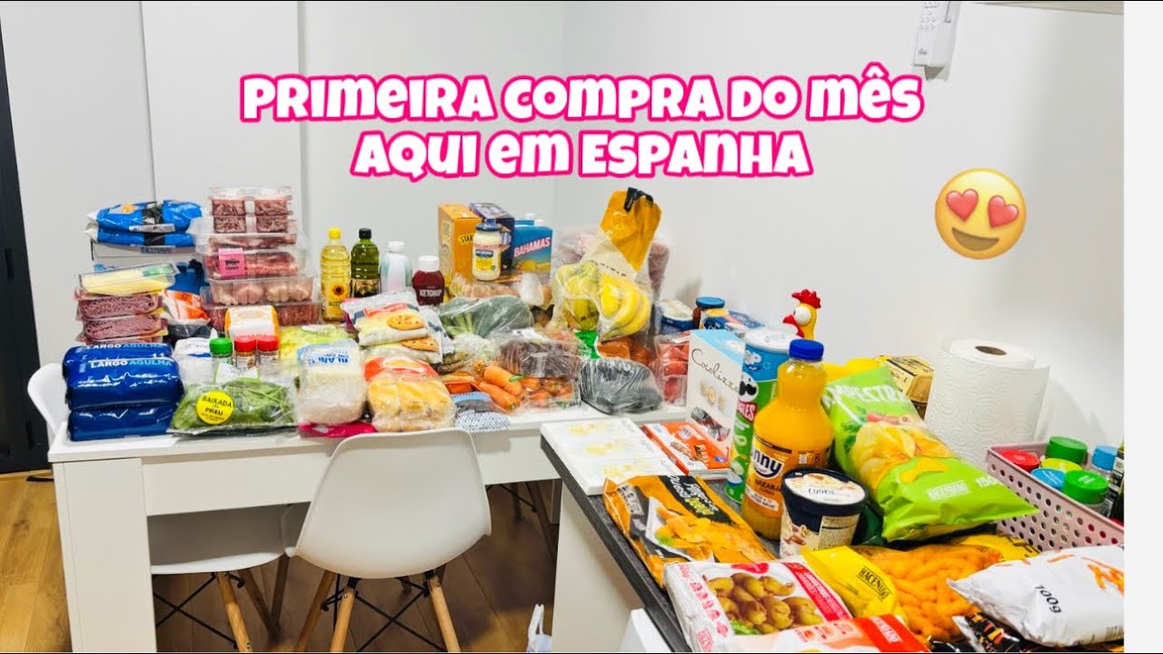 Nossa primeira compra do mês aqui em Espanha, com valor total 🤑🇪🇸 