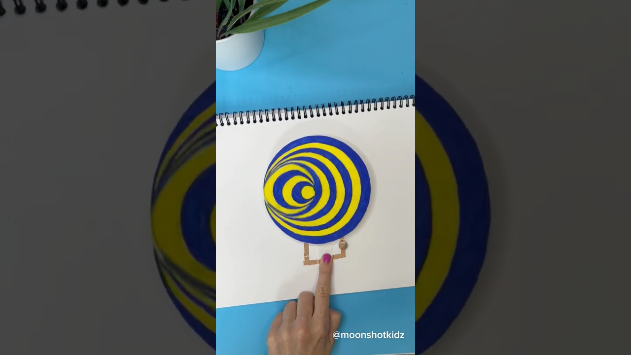 DIY spinning optical illusion. Easy electric circuit project for beginners #science #craft #stem