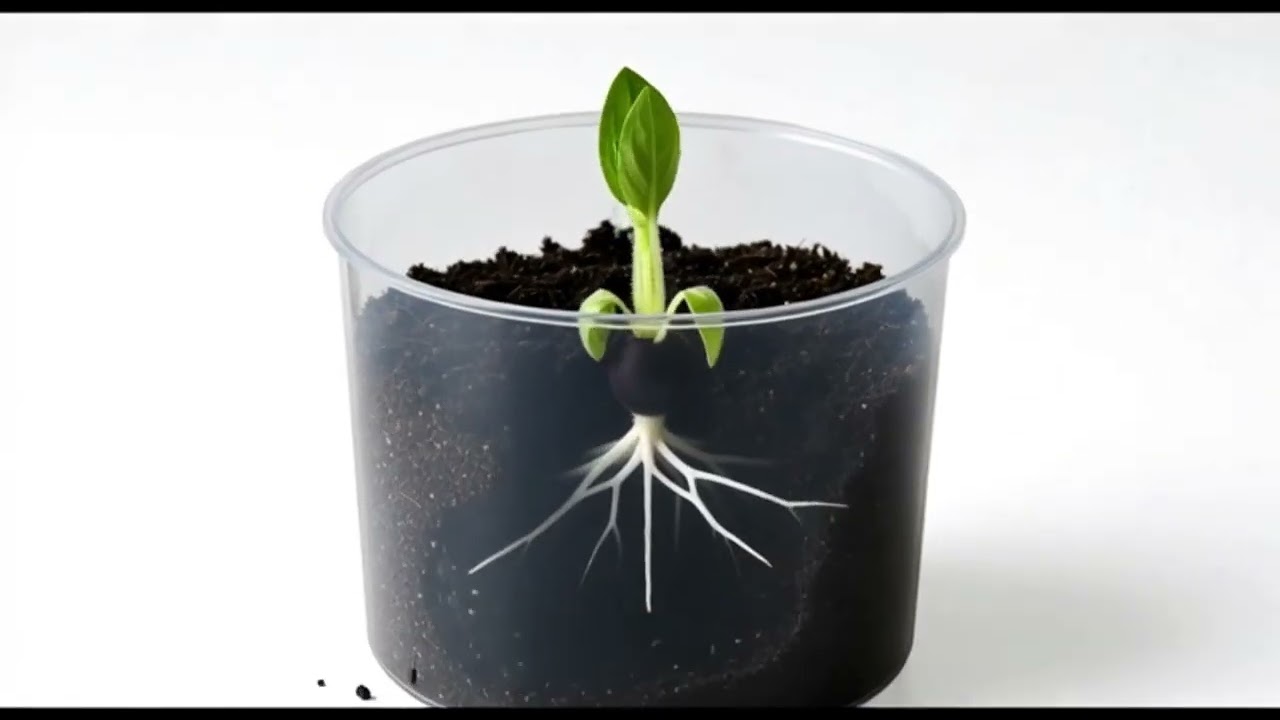 Petunia Life Cycle Timelapse: Seed to Full Bloom in Transparent Pot