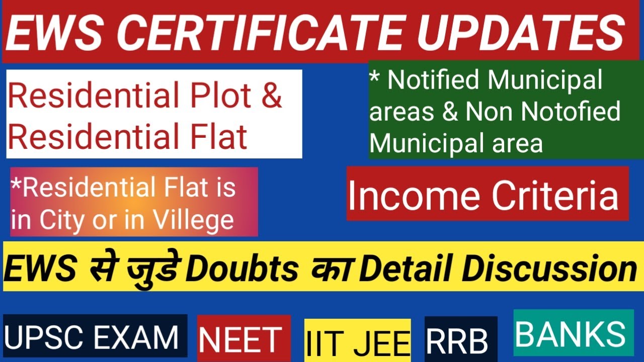 EWS CERTIFICATE UPDATES | EWS ELIGIBILITY CRITERIA | RESIDENTIAL PLOT AND FLAT CRITERIA | UPSC 2026