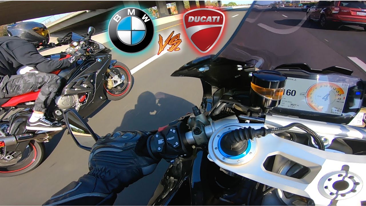 Ducati Panigale V4 vs BMW S1000RR (First Time Racing The V4!)