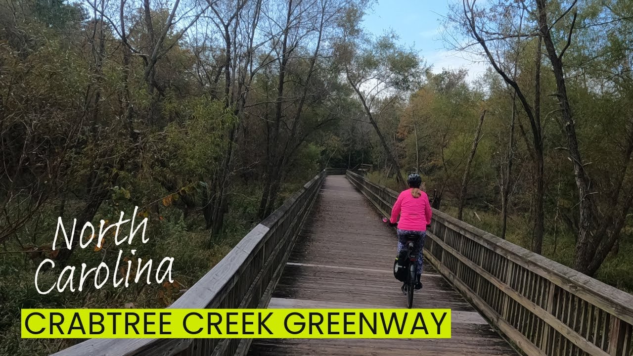 Biking North Carolina:  Crabtree Creek Greenway Trail -- Lots of Fun Boardwalk to Ride!