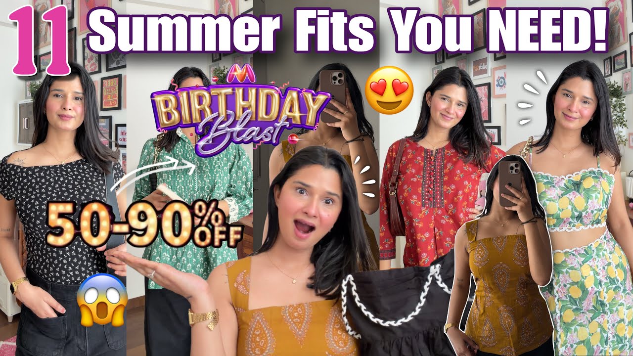 Myntra Birthday Blast Haul!😍🧨11 Summer Fits You NEED 💋Tops, Short Kurtis & Dresses Haul💕