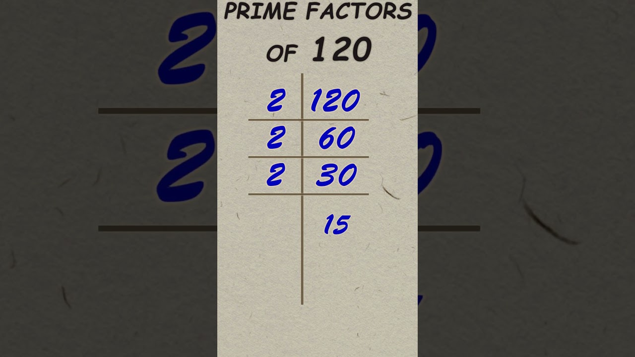 Prime factor of 120 / Prime factorisation / #publicmaths #shorts #primefactor